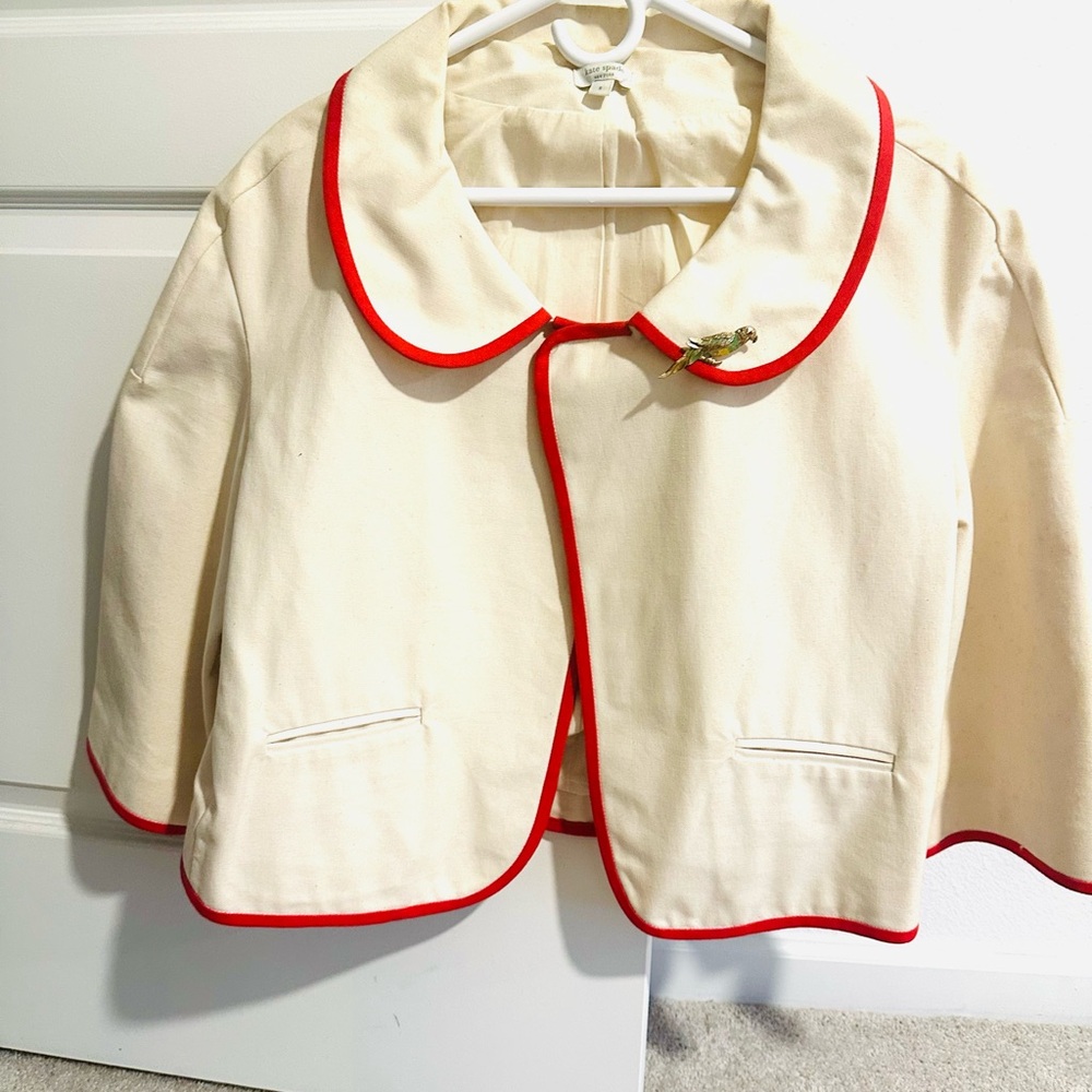 Vintage Kate Spade Original (Cream Cropped Jacket with Red Trim)